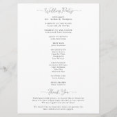 Moderne Magnolia Schwarz-weiße Hochzeitsfeier Programm (Rückseite)