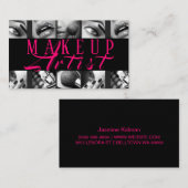 Moderne Make-up Artist Black and White Business Ca Visitenkarte (Vorne/Hinten)