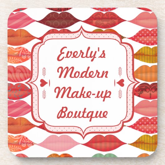Moderne Make-up-Boutique Getränkeuntersetzer (Vorderseite)