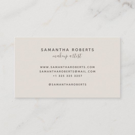Moderne Make-up Künstler hell Visitenkarte (Rückseite)