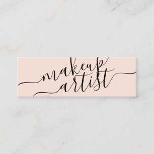 Moderne Make-up-Künstler Typografie Koral rosa Tre Mini Visitenkarte