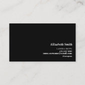 Moderne Makeup Artist Black und Gold Visitenkarte (Rückseite)