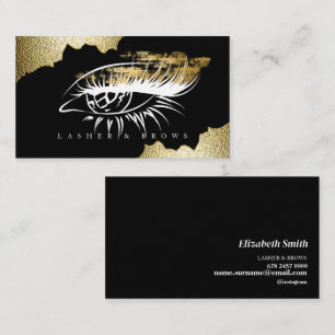 Moderne Makeup Artist Black und Gold Visitenkarte
