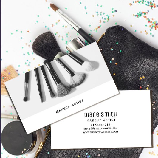 Moderne Makeup Artist Business Card mit Brush Visitenkarte