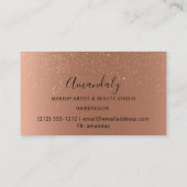 Moderne MAKEUP ARTIST Kupfer-Rose Visitenkarte (Rückseite)