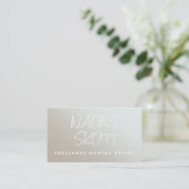 Moderne Makeup Artist Luminy Silver Business Card Visitenkarte (Stehend Vorderseite)