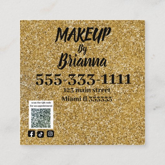 moderne Makeup artist Schönheit ist mein Geschäft  Quadratische Visitenkarte (Rückseite)