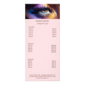 Moderne Makeup Foto Salon Preis List Rack Card Werbekarte (Vorne)