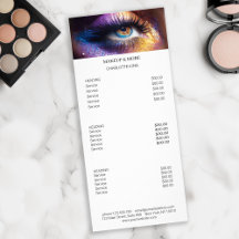 Moderne Makeup Foto Salon Preis List Rack Card