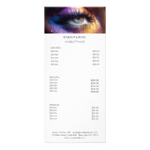 Moderne Makeup Foto Salon Preis List Rack Card Werbekarte (Vorne)