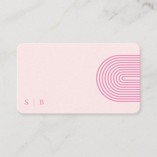 Moderne Makeup Pink Initialen QR Code Social Media Visitenkarte (Vorderseite)