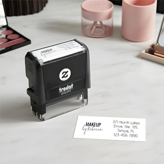 Moderne Makeup-Studio-Name Rücksendeadresse Permastempel