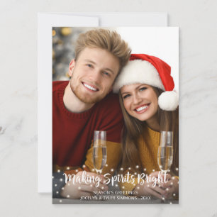 Moderne MAKING SPIRITS BRIGHT Schrift Lichter Feiertagskarte