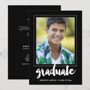 Moderne Male Foto Frame Graduation Party einladen Einladung