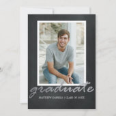 Moderne Male Foto Frame Graduation Party einladen Einladung (Vorderseite)