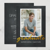 Moderne Male Foto Frame Graduation Party einladen Einladung (Vorne/Hinten)