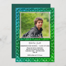 MODERNE MALE GRAD STARS GREEN | SCHULATIONSPARTEI EINLADUNG