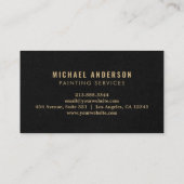 Moderne Maler aus Gold und Schwarz Visitenkarte (Rückseite)