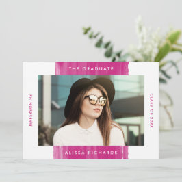 Moderne Maler Magenta Foto Graduation Party Einladung