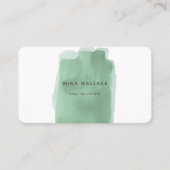 Moderne Malerei Art Minimal Grünes Wasser Yoga Visitenkarte (Vorderseite)