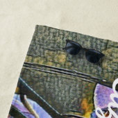 Moderne Malerei einer Lila rosa Orchideen-Blume Strandtuch (Beispiel)