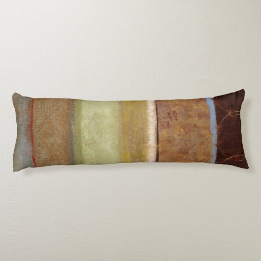 Moderne Malerei in Earth Tones von Norman Wyatt Seitenschläferkissen (Rückseite)