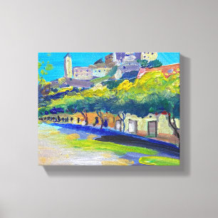 Moderne Malerei, Landschaft, Stadt Trenčin Leinwanddruck