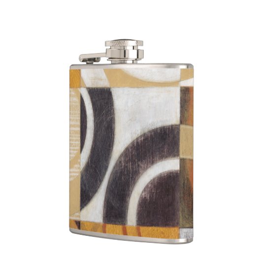 Moderne Malerei mit kreisförmigen Mustern Flachmann (Links)