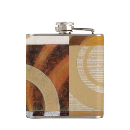 Moderne Malerei mit kreisförmigen Mustern Flachmann (Rückseite)