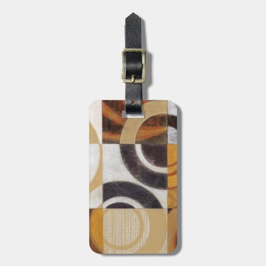 Moderne Malerei mit kreisförmigen Mustern Gepäckanhänger (Vorderseite vertikal)