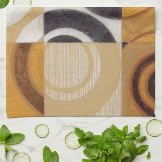 Moderne Malerei mit kreisförmigen Mustern Küchentuch (Gefaltet)