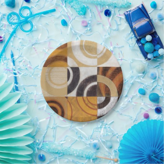 Moderne Malerei mit kreisförmigen Mustern Pappteller (Party)