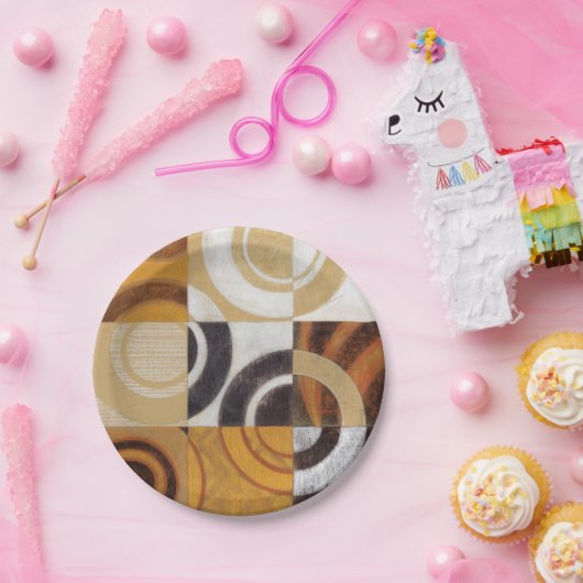 Moderne Malerei mit kreisförmigen Mustern Pappteller (Party)