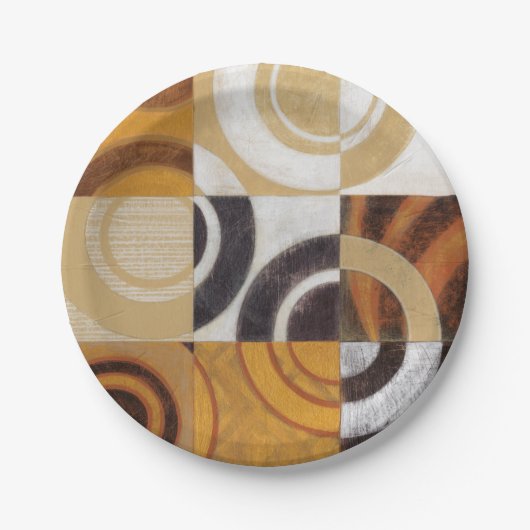 Moderne Malerei mit kreisförmigen Mustern Pappteller (Vorderseite)