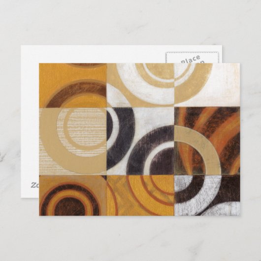 Moderne Malerei mit kreisförmigen Mustern Postkarte (Vorne/Hinten)