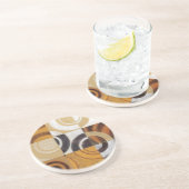 Moderne Malerei mit kreisförmigen Mustern Sandstein Untersetzer (Seite)