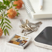 Moderne Malerei mit kreisförmigen Mustern Schlüsselanhänger (Seite)