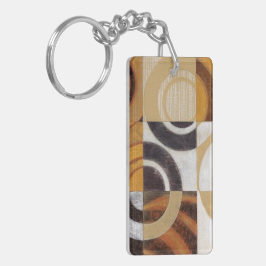 Moderne Malerei mit kreisförmigen Mustern Schlüsselanhänger (Vorderseite links)
