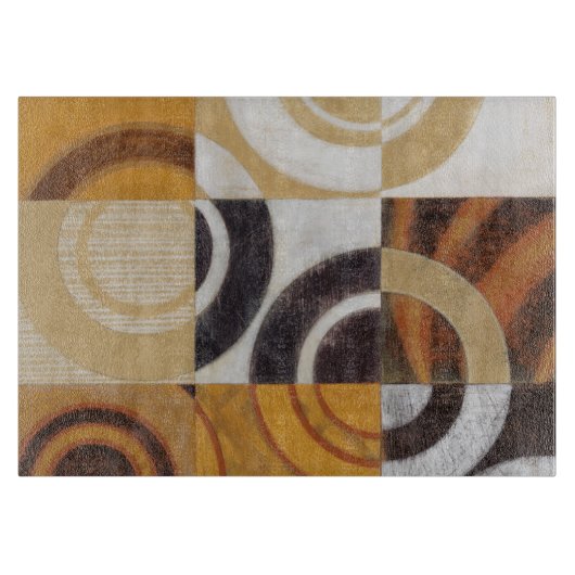 Moderne Malerei mit kreisförmigen Mustern Schneidebrett (Vorderseite)