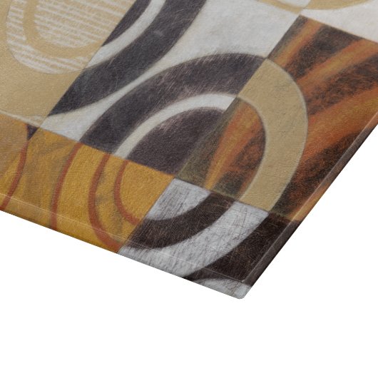 Moderne Malerei mit kreisförmigen Mustern Schneidebrett (Ecke)