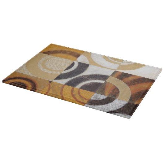 Moderne Malerei mit kreisförmigen Mustern Schneidebrett (Ecke)