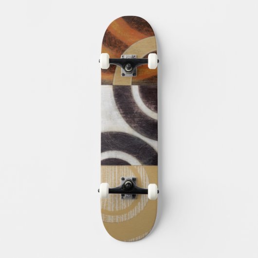 Moderne Malerei mit kreisförmigen Mustern Skateboard (Vorderseite)