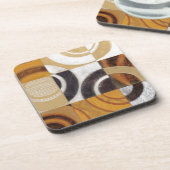 Moderne Malerei mit kreisförmigen Mustern Untersetzer (Linke Seite)