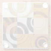 Moderne Malerei mit Kreismustern Glasuntersetzer (Rückseite)