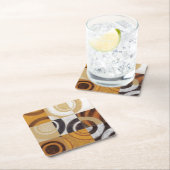 Moderne Malerei mit Kreismustern Rechteckiger Pappuntersetzer (Vor Ort)