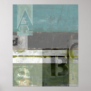 Moderne Malerei mit sortierten Buchstaben Poster