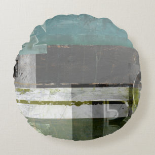 Moderne Malerei mit sortierten Buchstaben Rundes Kissen