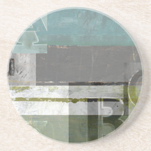 Moderne Malerei mit sortierten Buchstaben Sandstein Untersetzer