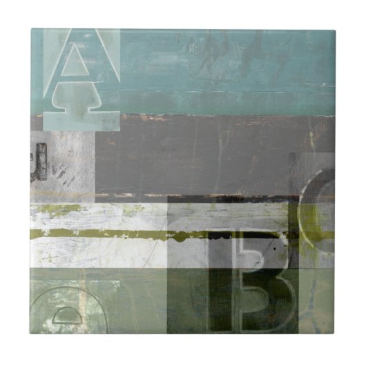 Moderne Malerei mit versammelten Buchstaben Fliese (Vorderseite)