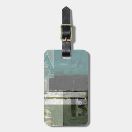 Moderne Malerei mit versammelten Buchstaben Gepäckanhänger (Vorderseite vertikal)